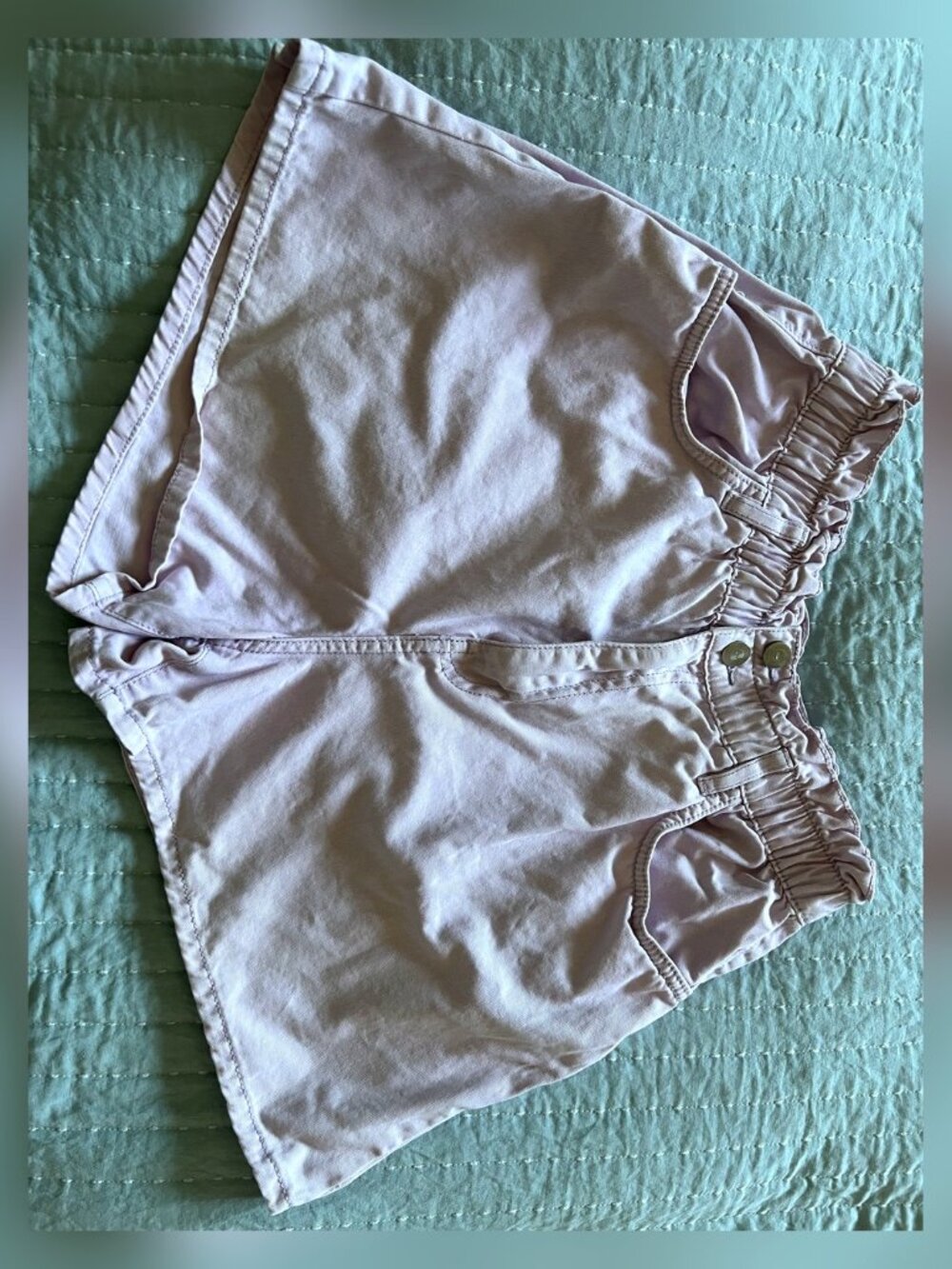 Sinsay Lilac Paperbag High Waist Denim Shorts EU 40
